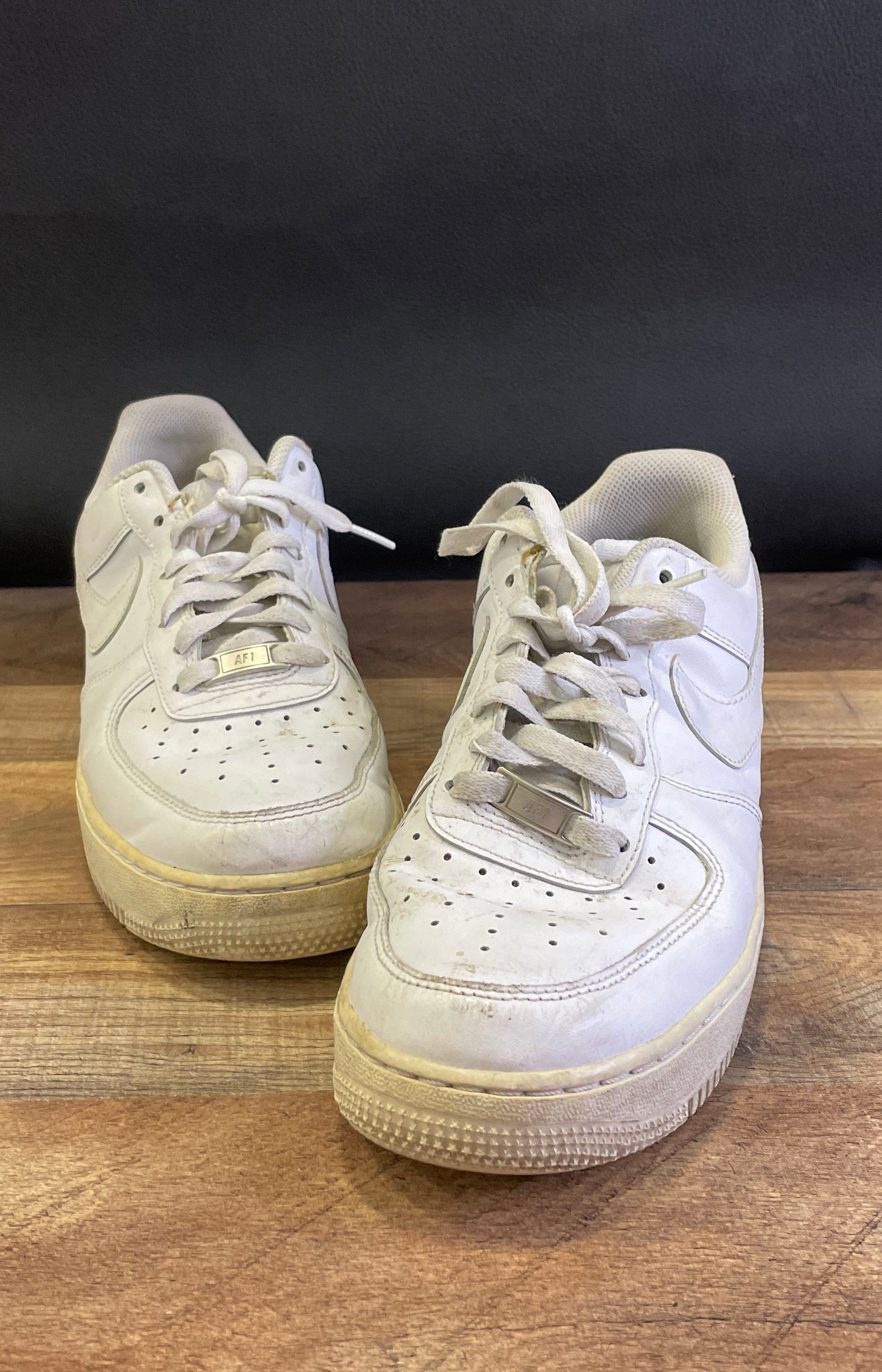 Nike Air Force 1 Low Triple White Leather Sneakers Size 9.5