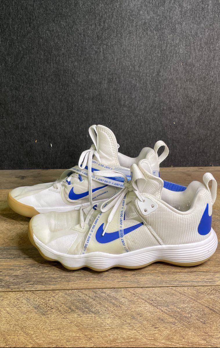 Nike React HyperSet Game Royal Gum White Indoor Court Shoes Size 8