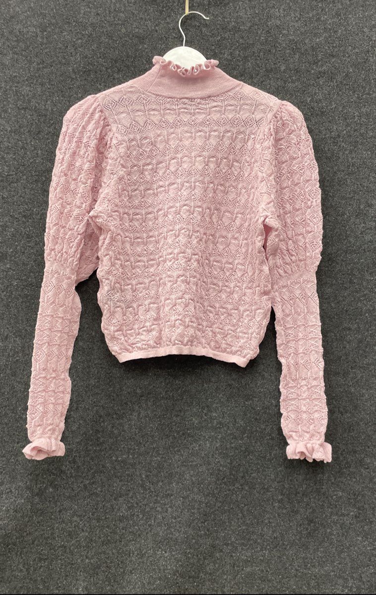 White House Black Market Women's Mauve Stitchy Cropped Pullover Sweater NWT S