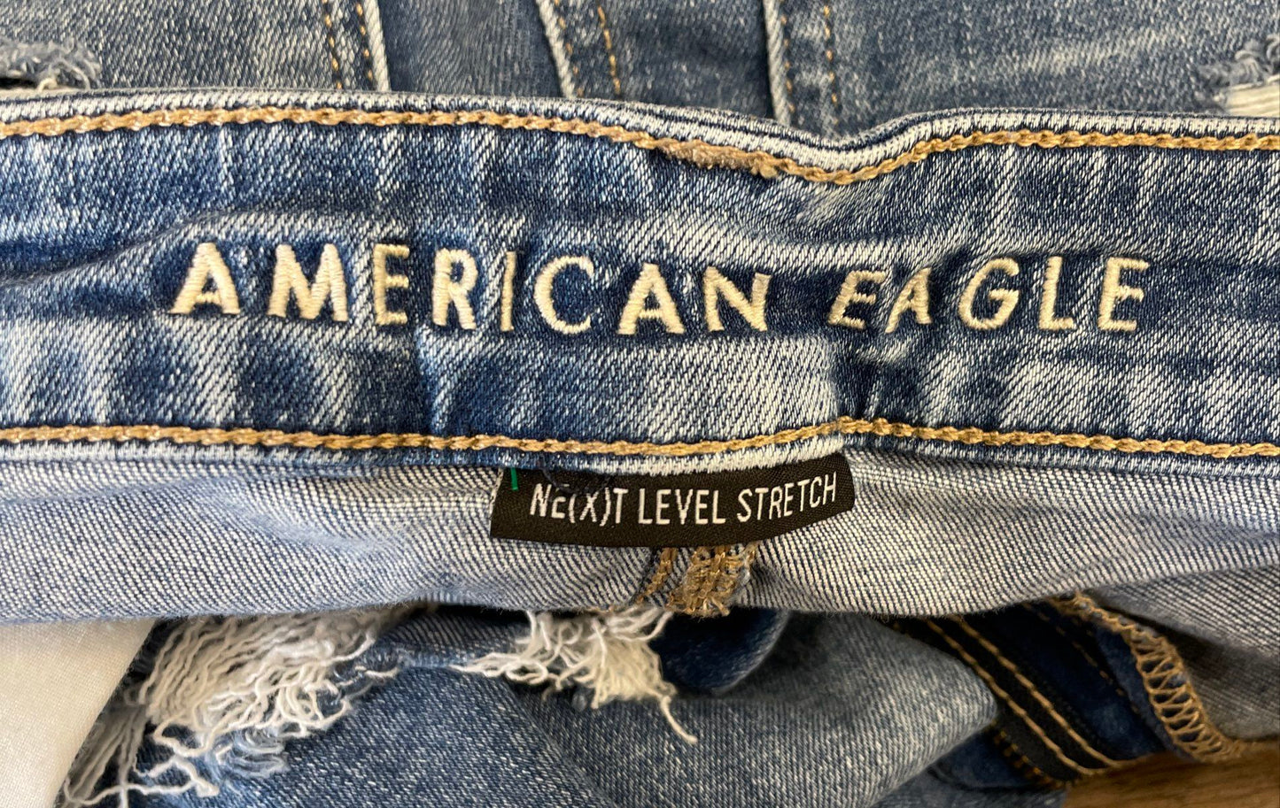 American Eagle Women's Jeans Lot 2 Distressed Super High Flare & Skinny Sz 2
