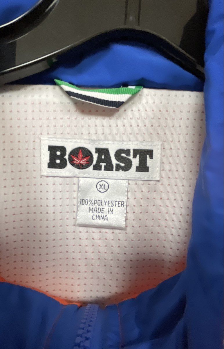 Boast Men's Windbreaker Pullover Orange White Blue Colorblock Anorak XL