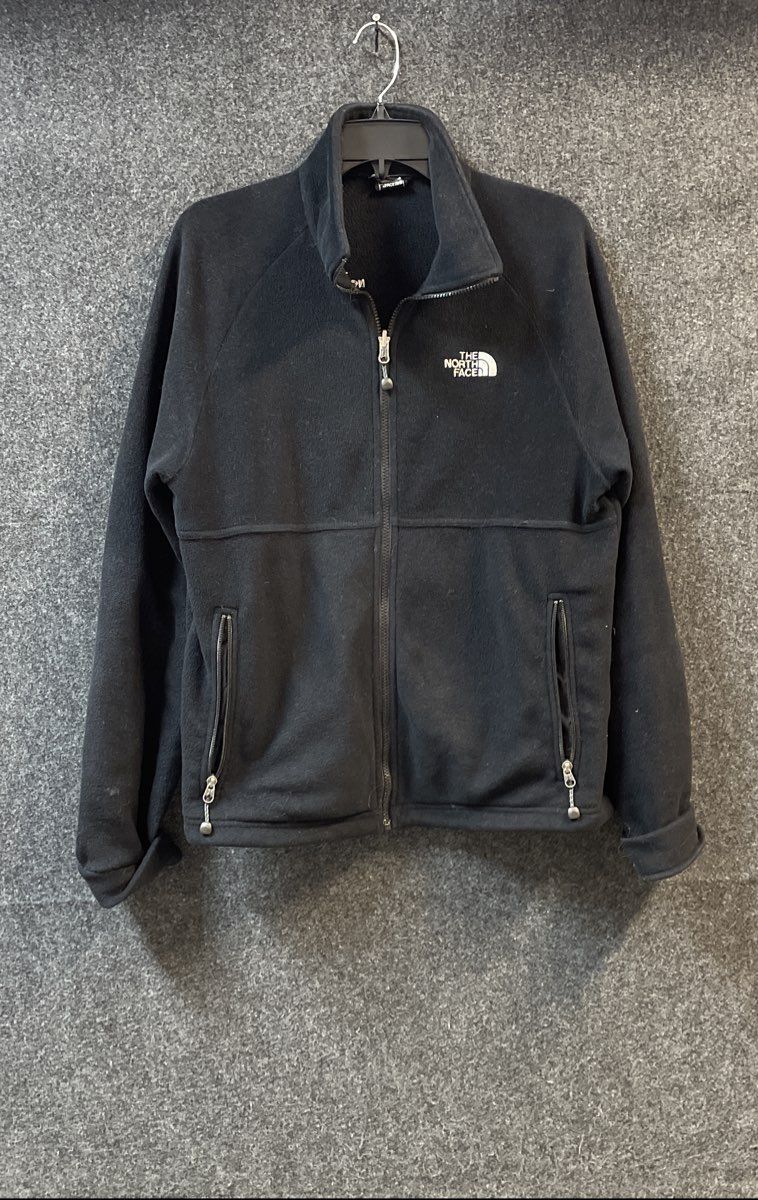 The North Face Men's Black Full Zip Fleece Jacket Embroidered Logo Size M