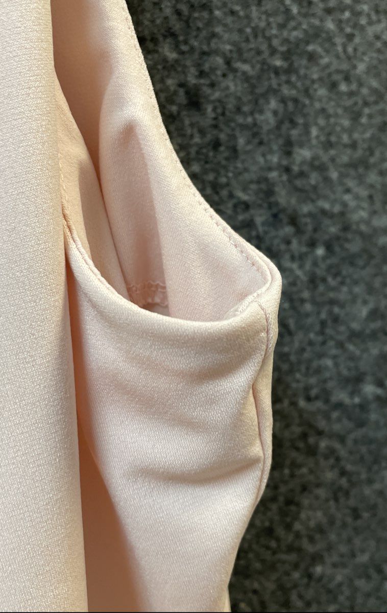 Calvin Klein Women's Pale Pink Sleeveless Pleated Keyhole Blouse Top Size S
