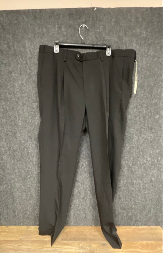 Oak Hill Men's Black Pleated Dress Pants Slacks Perfect Fit NWT Sz 42x32