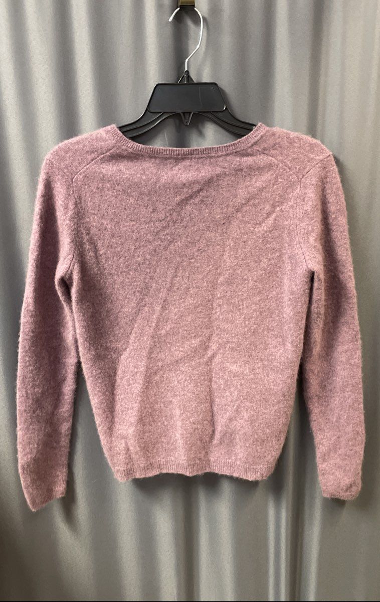 Ellen Tracy Women's Purple Heather 100% Cashmere V-Neck Sweater Sz M