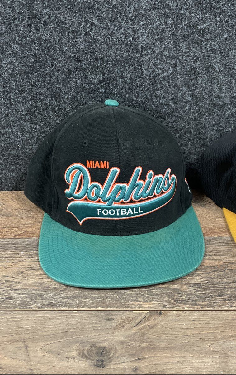 Lot 3 Mitchell & Ness NFL Dolphins NHL Penguins Grateful Dead Snapback Hats