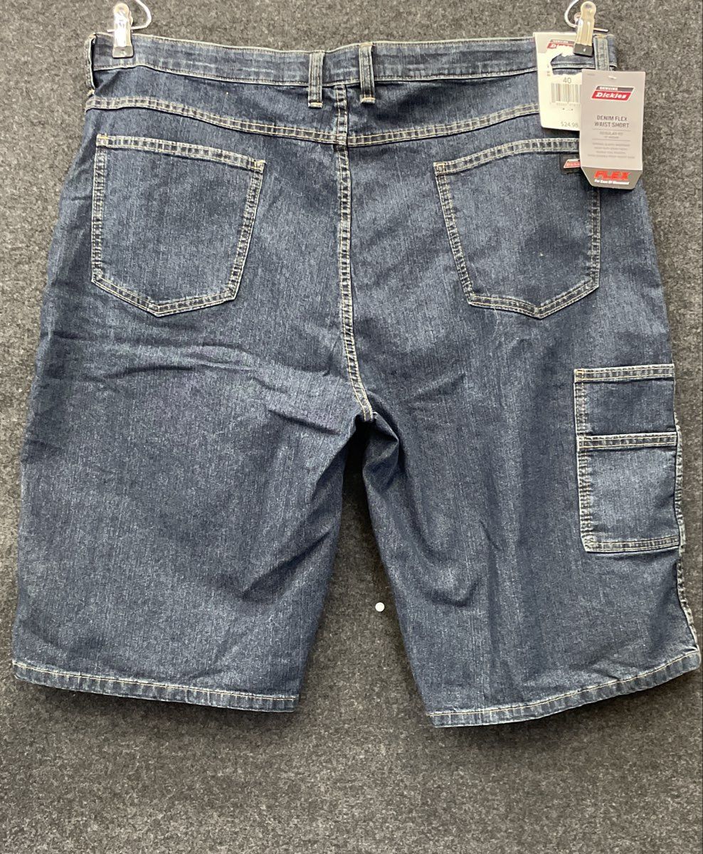 Dickies Men's Denim Flex Waist Short Regular Fit 13" Inseam Blue Sz 40 NWT