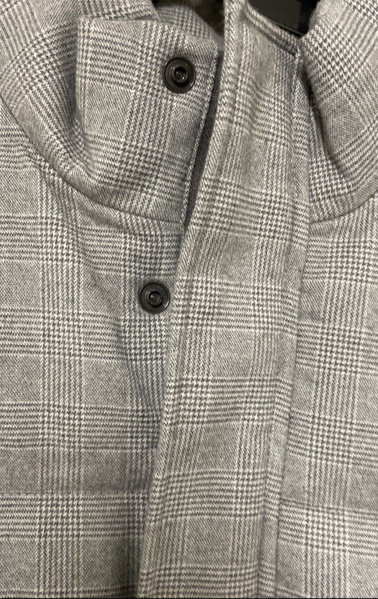 GAP Men's Gray Plaid Puffer Jacket Quilted Stand Collar Coat Size Medium