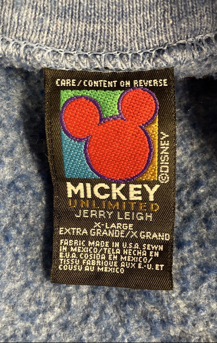 Vintage 90s Mickey Unlimited Jerry Leigh Blue Minnie Loves Mickey Sweatshirt XL