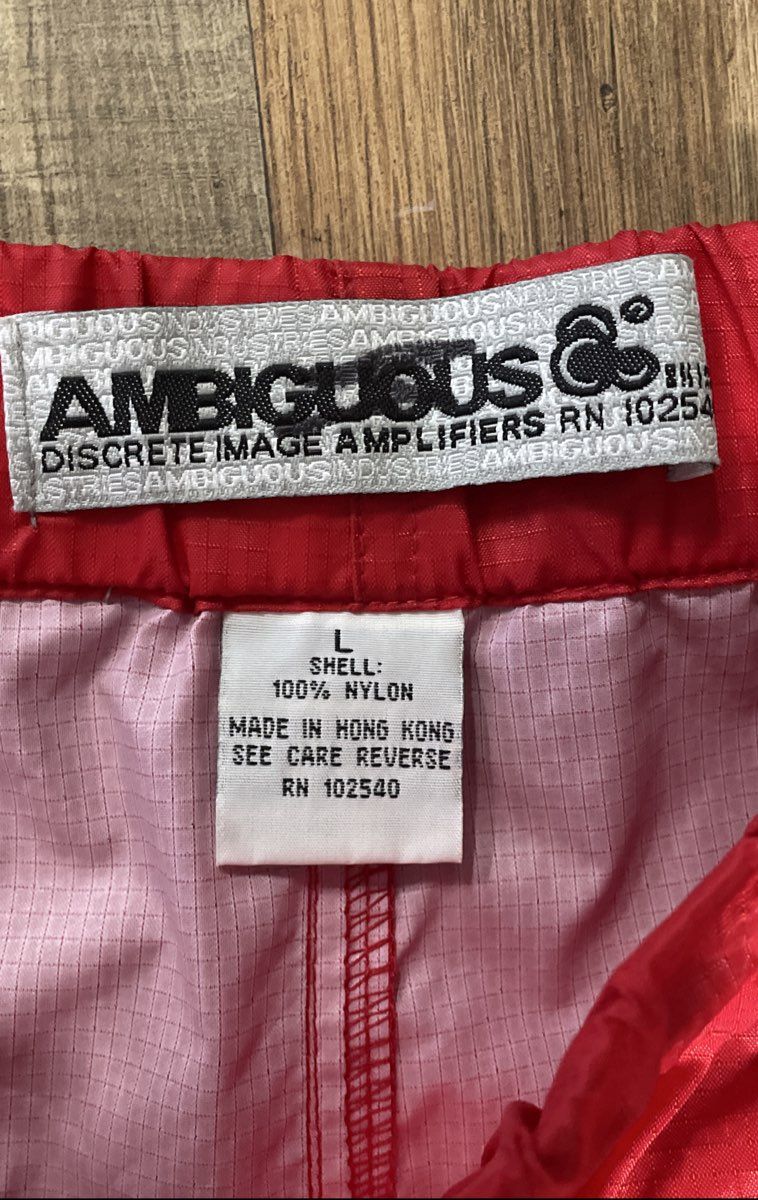 Vintage Y2K Ambiguous Men's Red Tactics Long Shorts Nylon Ripstop Cargo Sz L NWT
