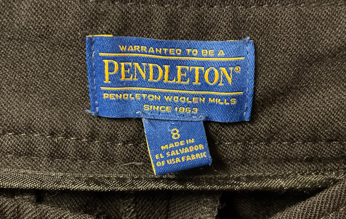 Pendleton Women's Black 100% Virgin Wool Wide Leg Trousers Sz 8