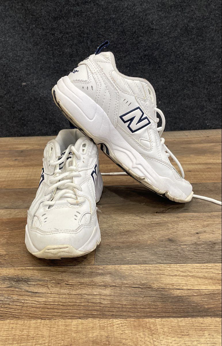 Vintage 2005 New Balance 608 WX608WT White Navy Women's Training Shoes Size 7 B