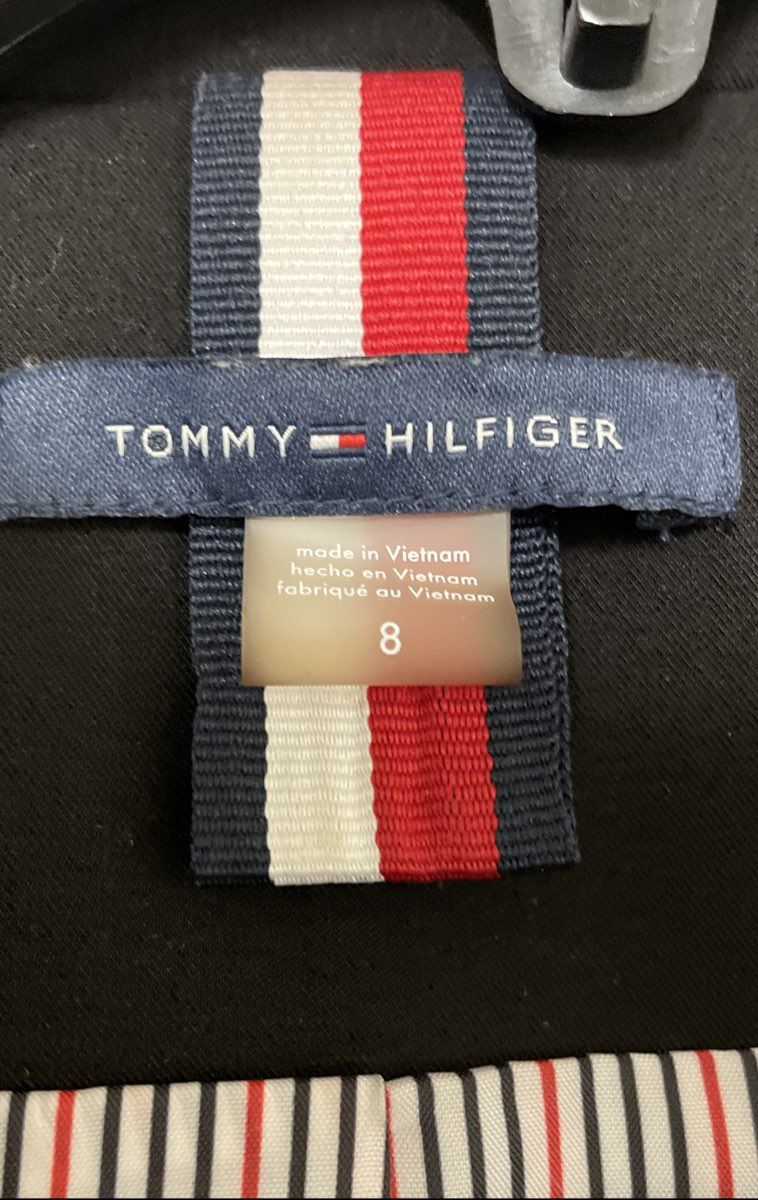 Tommy Hilfiger Women's Black One Button Blazer Elbow Patches Sz 8