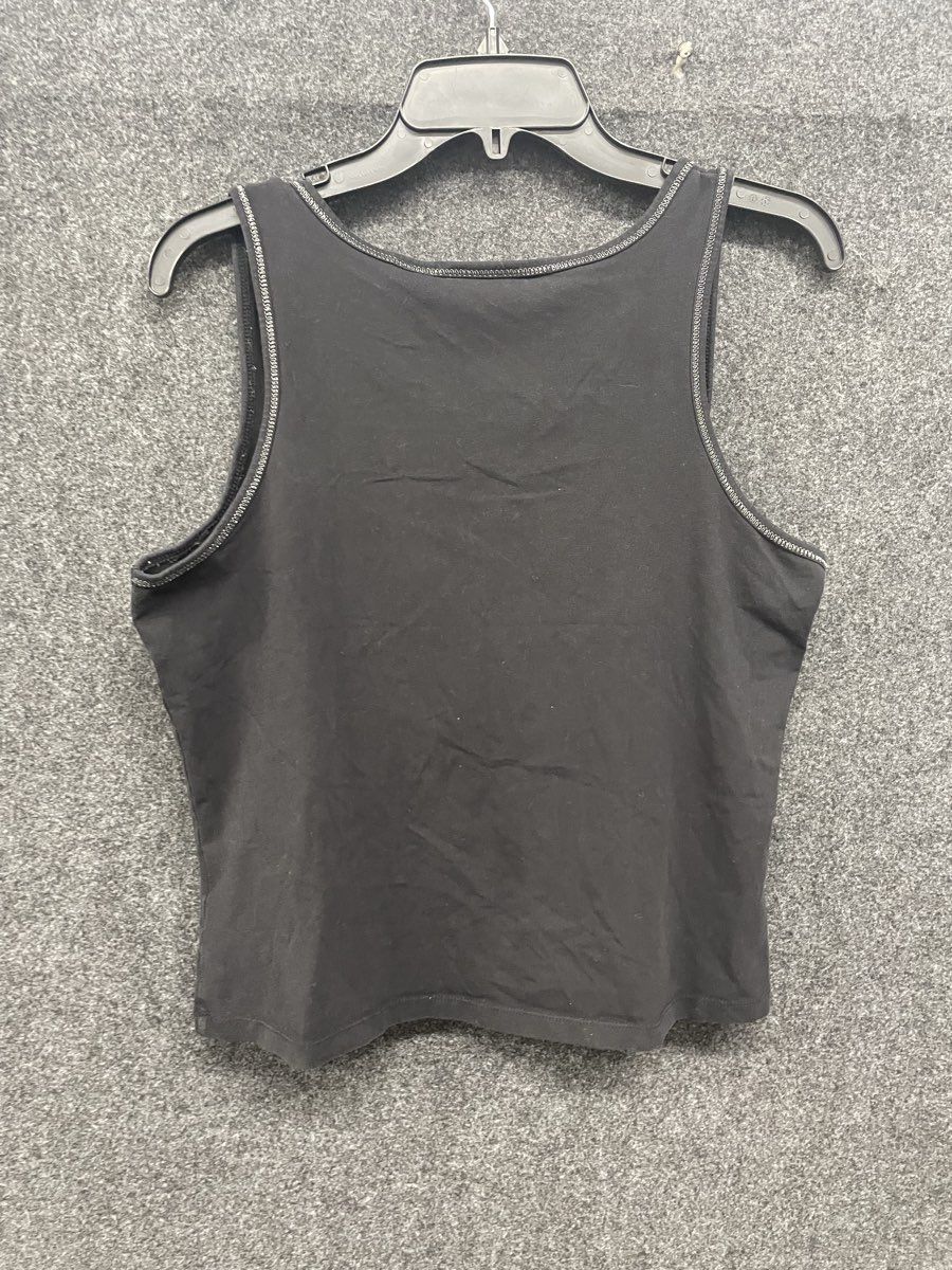 Harley-Davidson Women's Tank Top Black Embroidered Script Contrast Trim Sz L