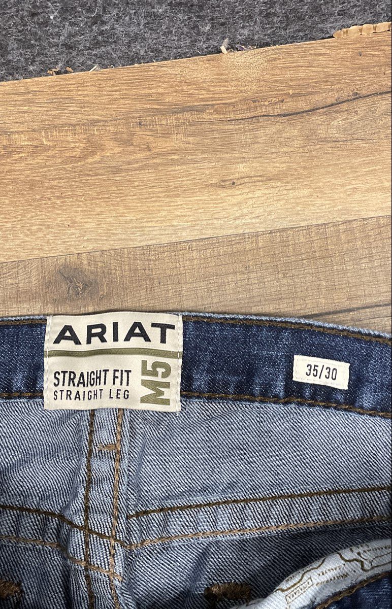 Ariat Men's M5 Straight Fit Straight Leg Dark Wash Blue Denim Jeans Sz 35x30