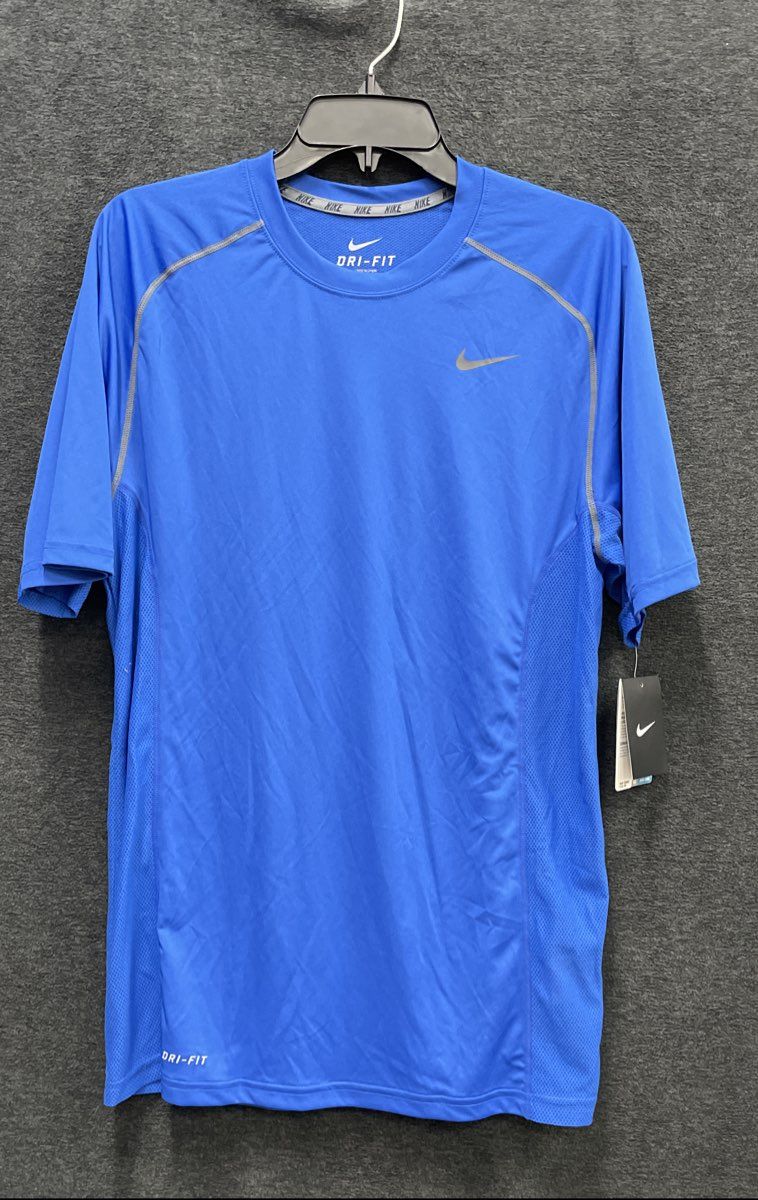 Nike Men's Blue Dri-Fit Short Sleeve Mesh Panel Training Shirt NWT Size M