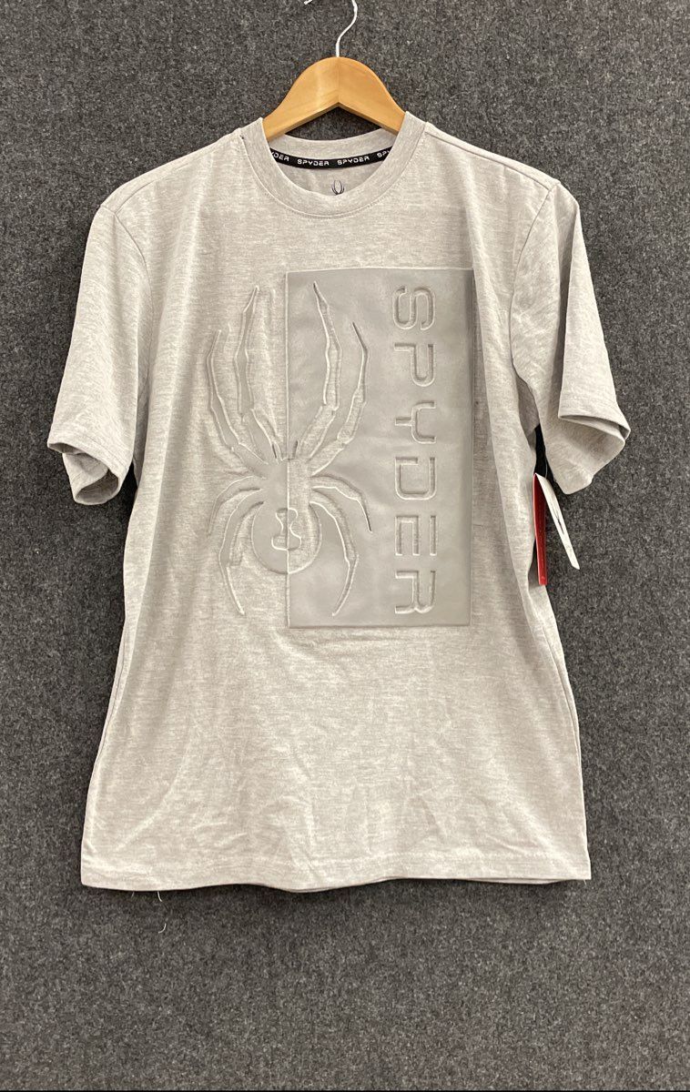 Spyder Men's Heather Grey Embossed Logo Graphic T-Shirt NWT Sz S