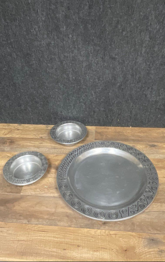 Wilton Reggae Pattern Armetale Holloware Lot