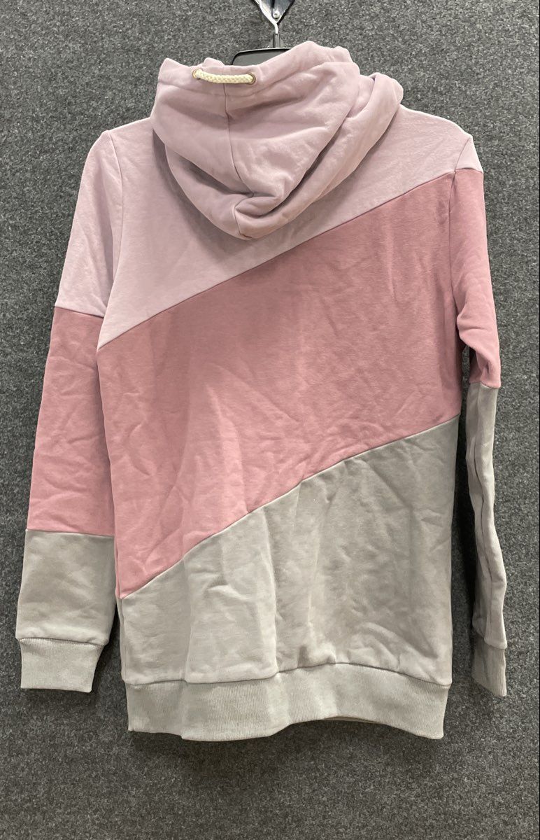 Ampersand Avenue Women's Hoodie Purple Mauve Gray Colorblock Cowl Neck NWT Sz S