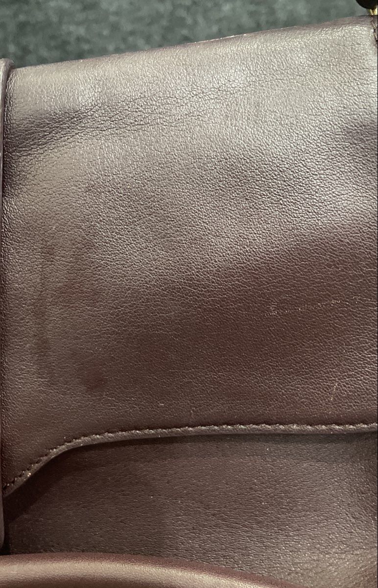 Etienne Aigner Vintage Brown Leather Flap Shoulder Bag Gold Hardware