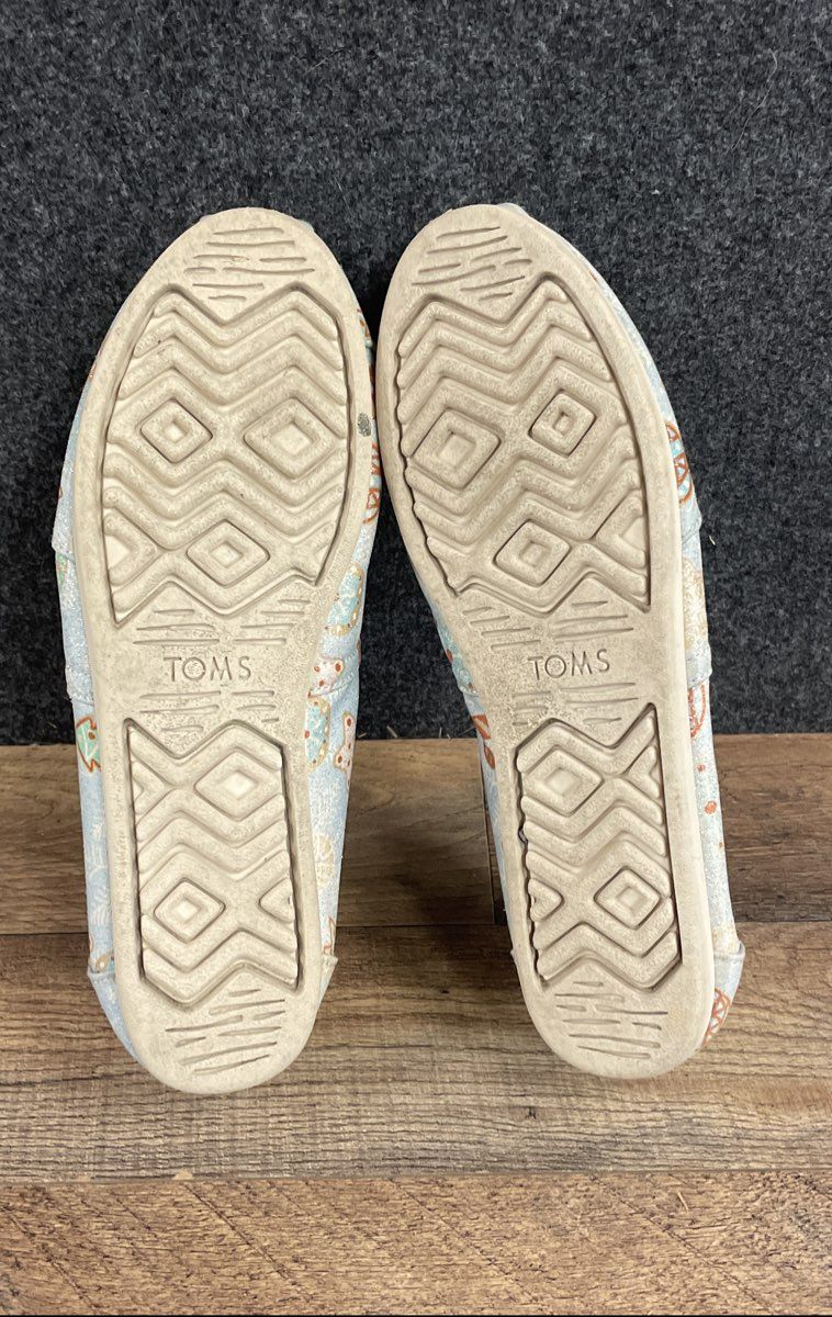 TOMS Alpargata Holiday Gingerbread Cookie Faux Fur Lining Women's Size 10
