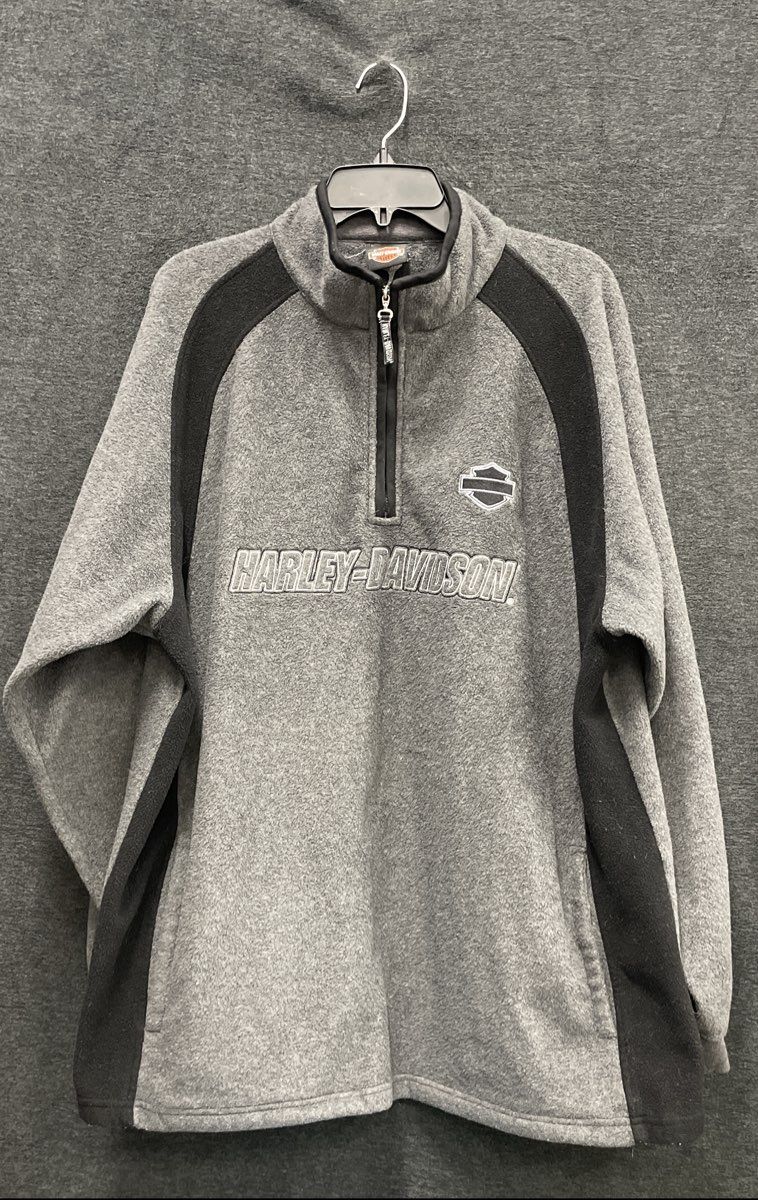 Vintage 2005 Harley-Davidson Danbury CT Quarter Zip Fleece Pullover Sz L/XL