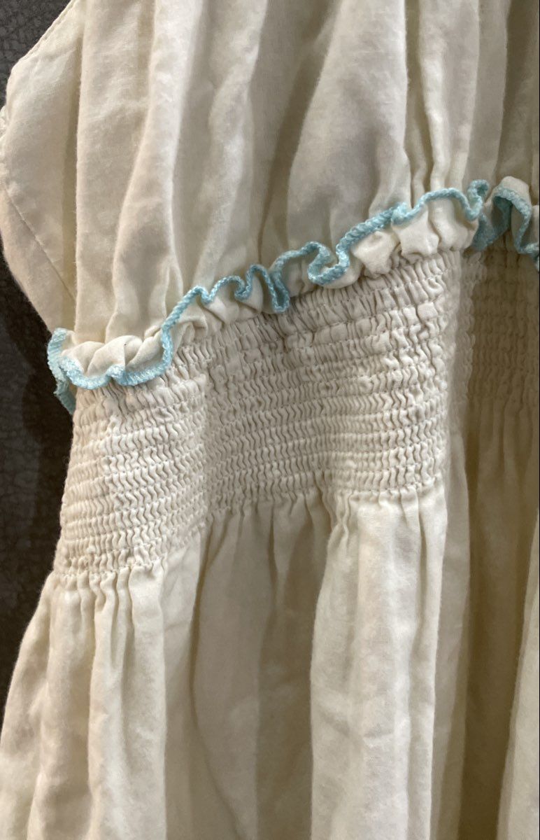 Old Navy Women's Cream Smocked Halter Embroidered 100% Cotton Boho Dress Sz S