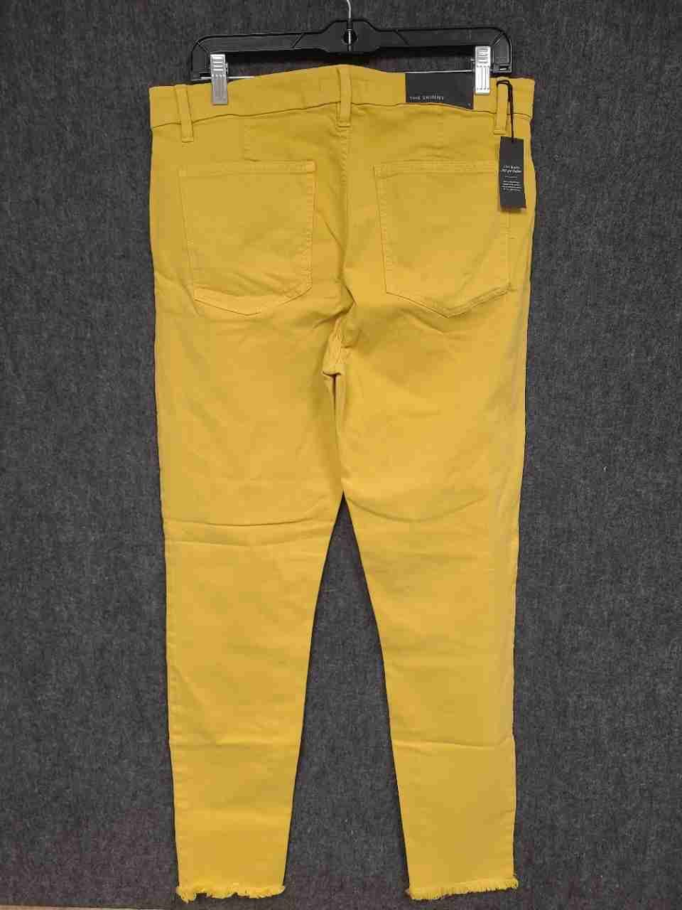 Ann Taylor Women's Yellow The Skinny Mid Rise Raw Hem Jeans Sz 12 NWT