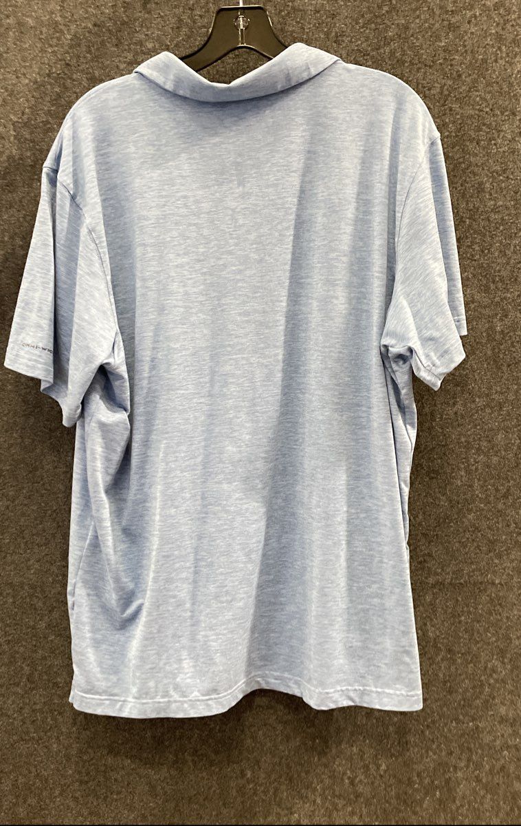Columbia Men's Blue Heather Omni-Wick Space Dye Short Sleeve Polo Shirt Sz XL