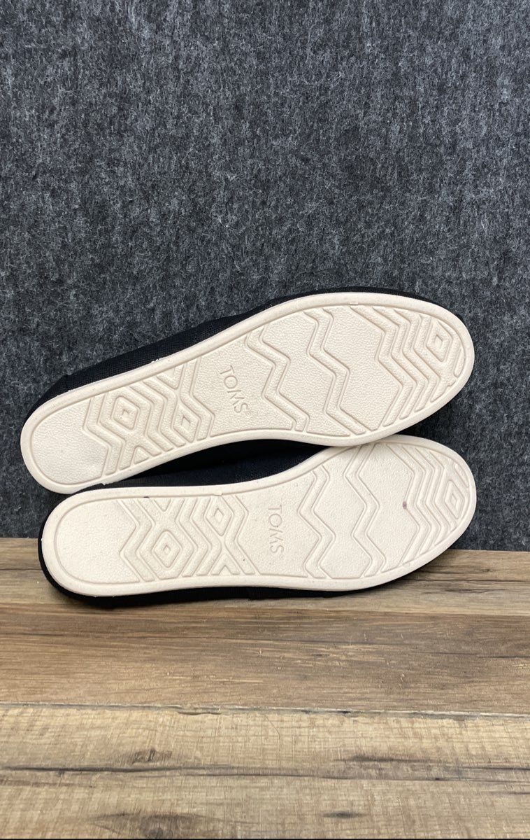 TOMS Alpargata Black Canvas Slip-On Shoes Women's Size 9.5 W