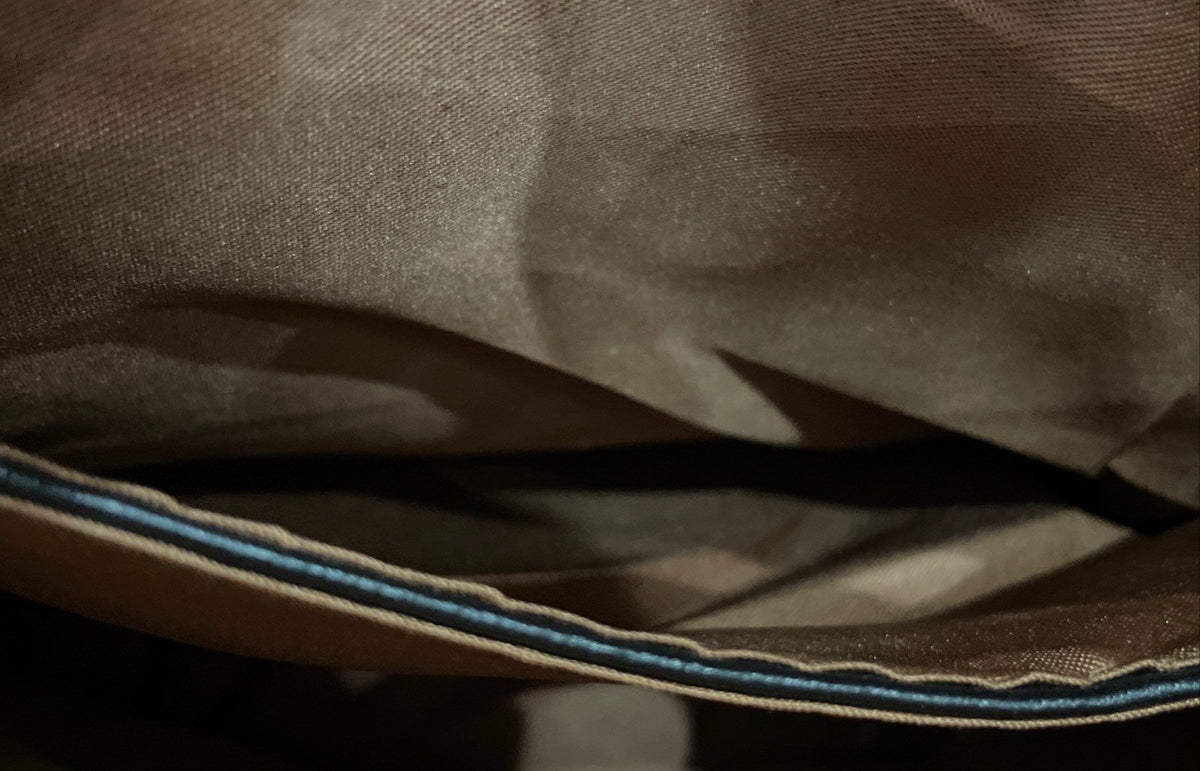 Rainsmore Black Brown Leather Multi-Pocket Shoulder Bag Silver Tone Hardware