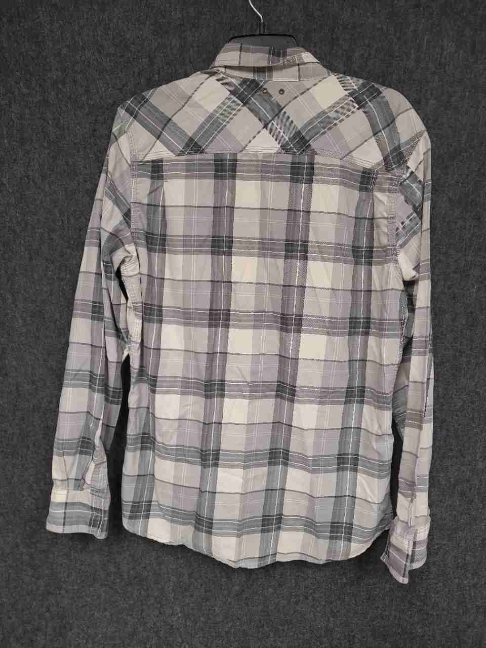 Converse One Star Men's Gray Plaid Button Down Flannel Style Shirt Sz M