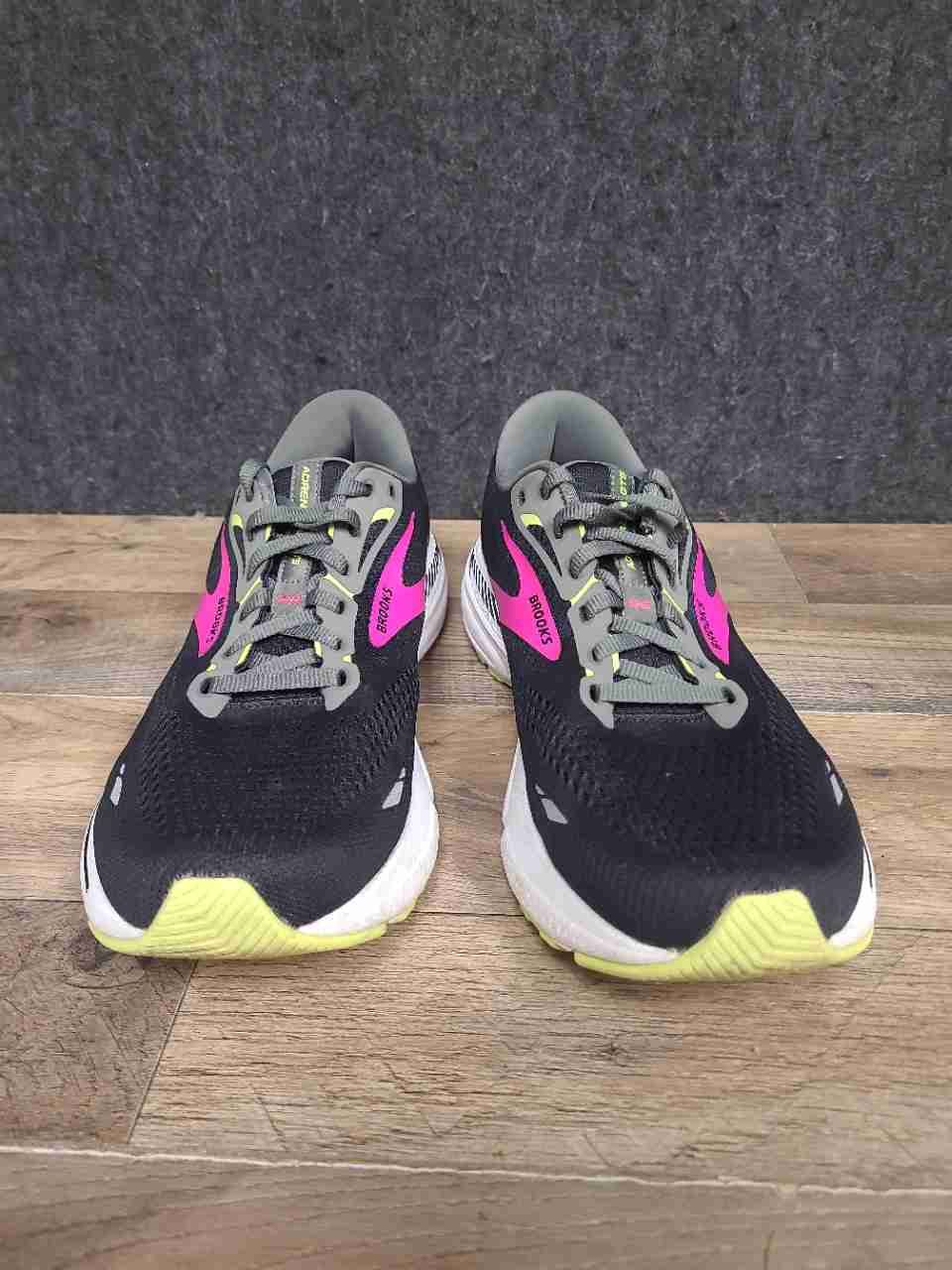 Brooks Adrenaline GTS 23 Black Pink Yellow Running Shoes Women's Size 11 B