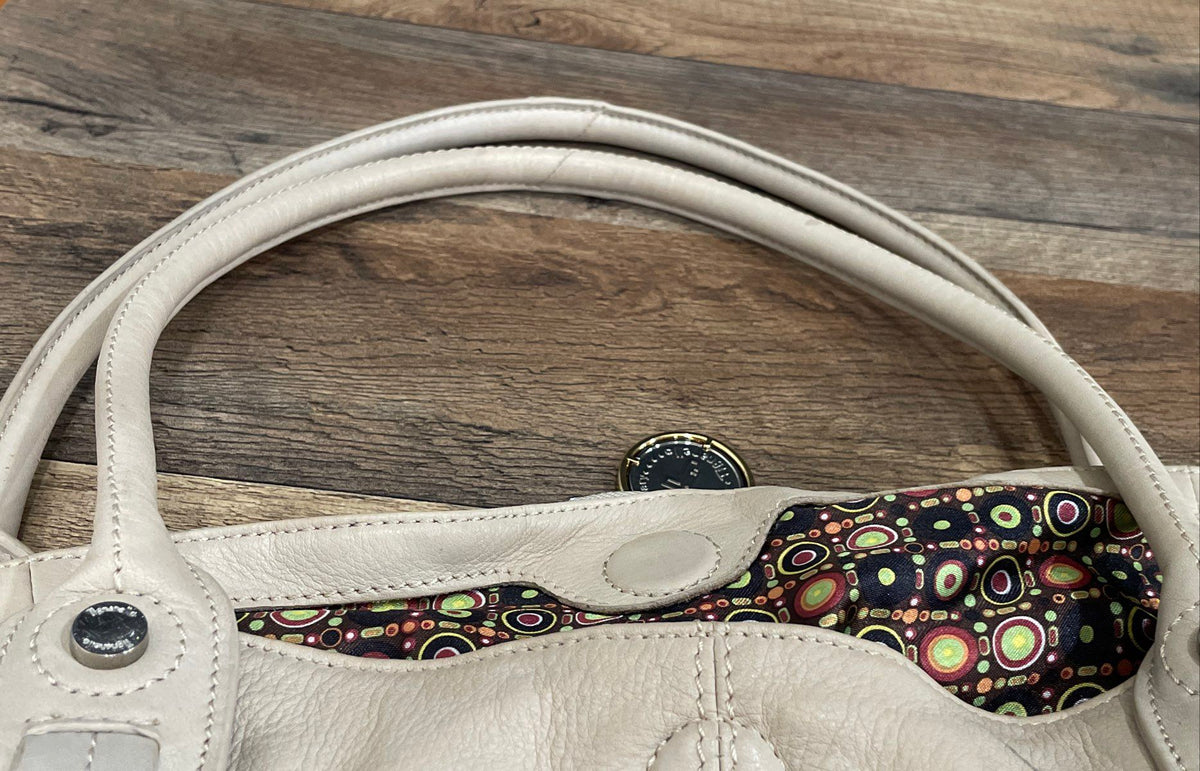 Tignanello White Leather 20th Anniversary Shoulder Bag Hobo Purse