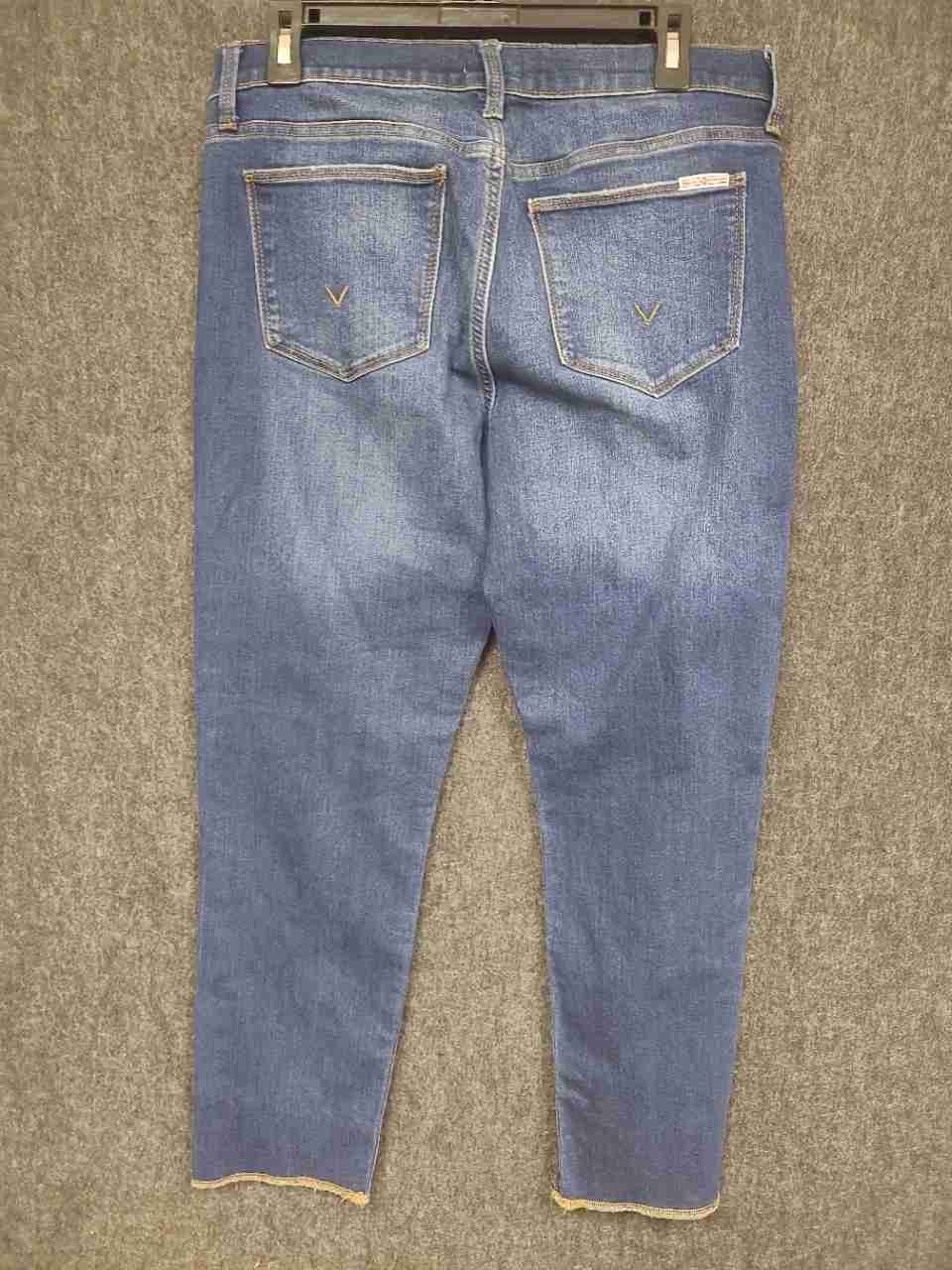 Hudson Women's Natalie Dianna Blue Super Skinny Raw Hem Stretch Jeans Sz 28