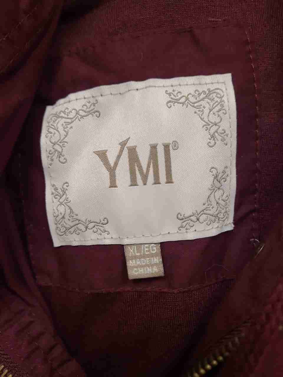 YMI Women's Sangria Maroon Hooded Utility Vest Cotton Full Zip Snap NWT Sz XL