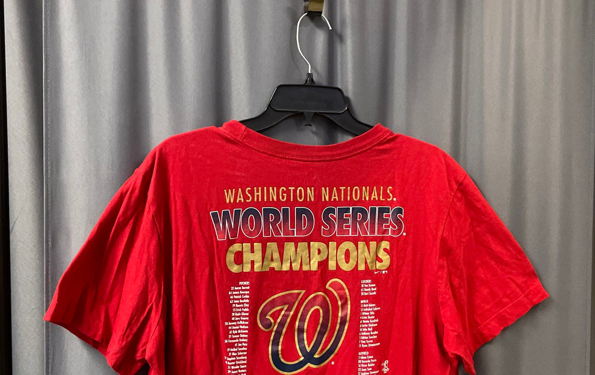 Nike Washington Nationals 2019 World Series Champions Red T-Shirt Sz L