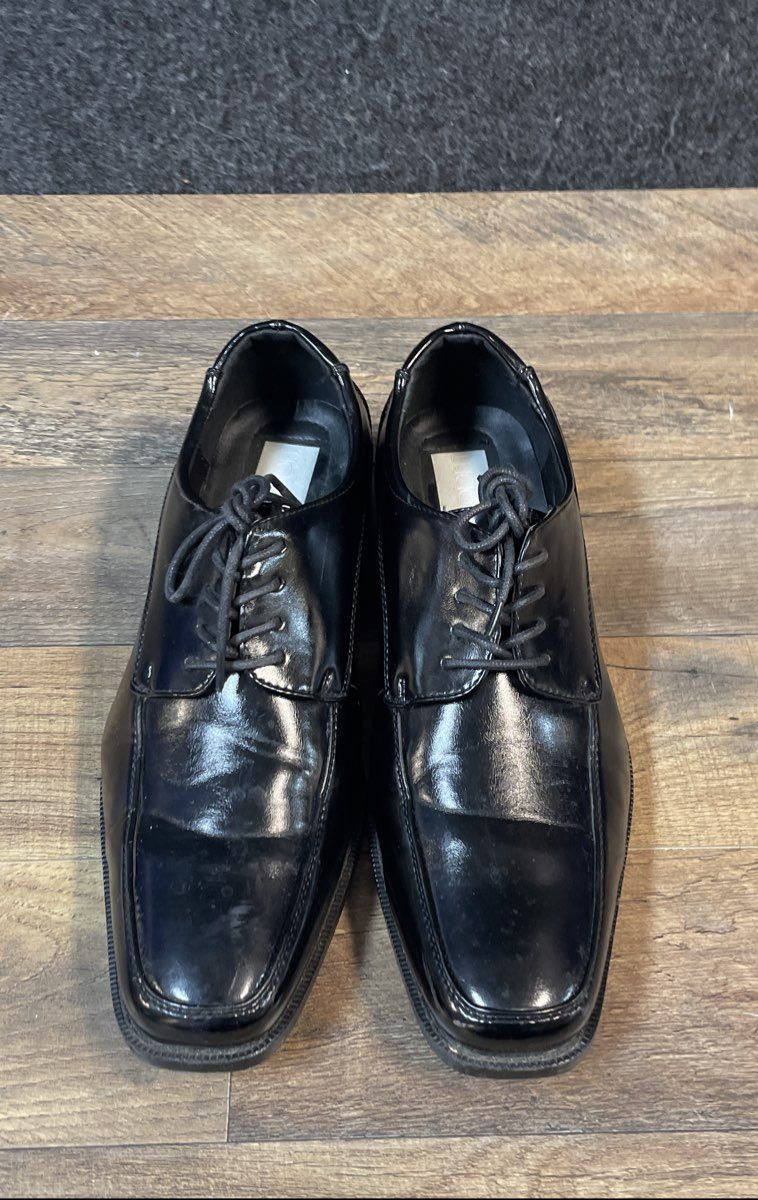 Lucio Ricci Black Bicycle Toe Men's Lace Up Oxford Dress Shoes Size 9.5