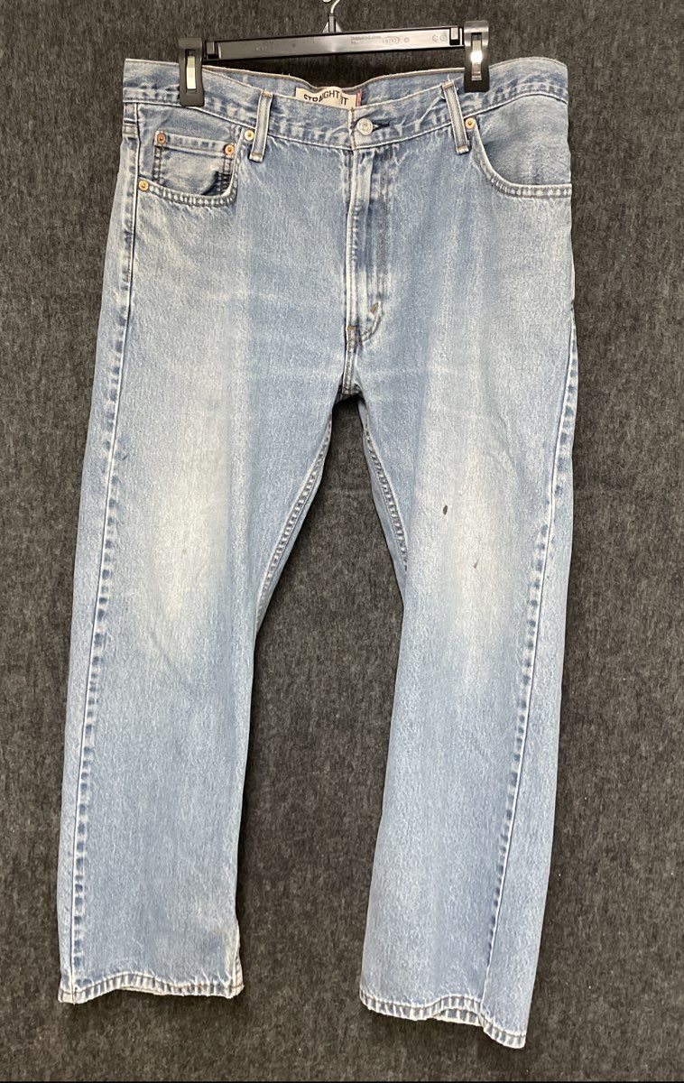 Levi's Men's 505 Straight Fit Jeans Light Wash Blue Denim Sz 36x29