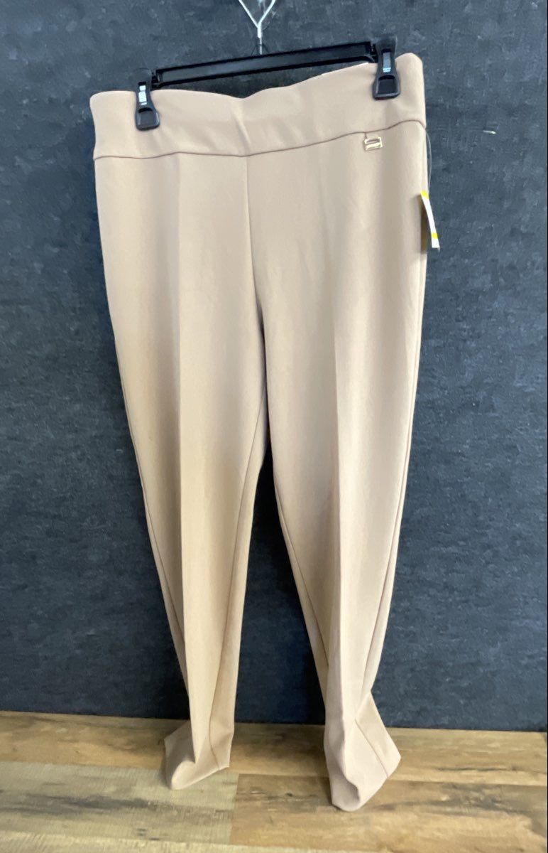 Anne Klein Women's High Rise Slim Ankle Pants Light Coffee Tan Sz M NWT