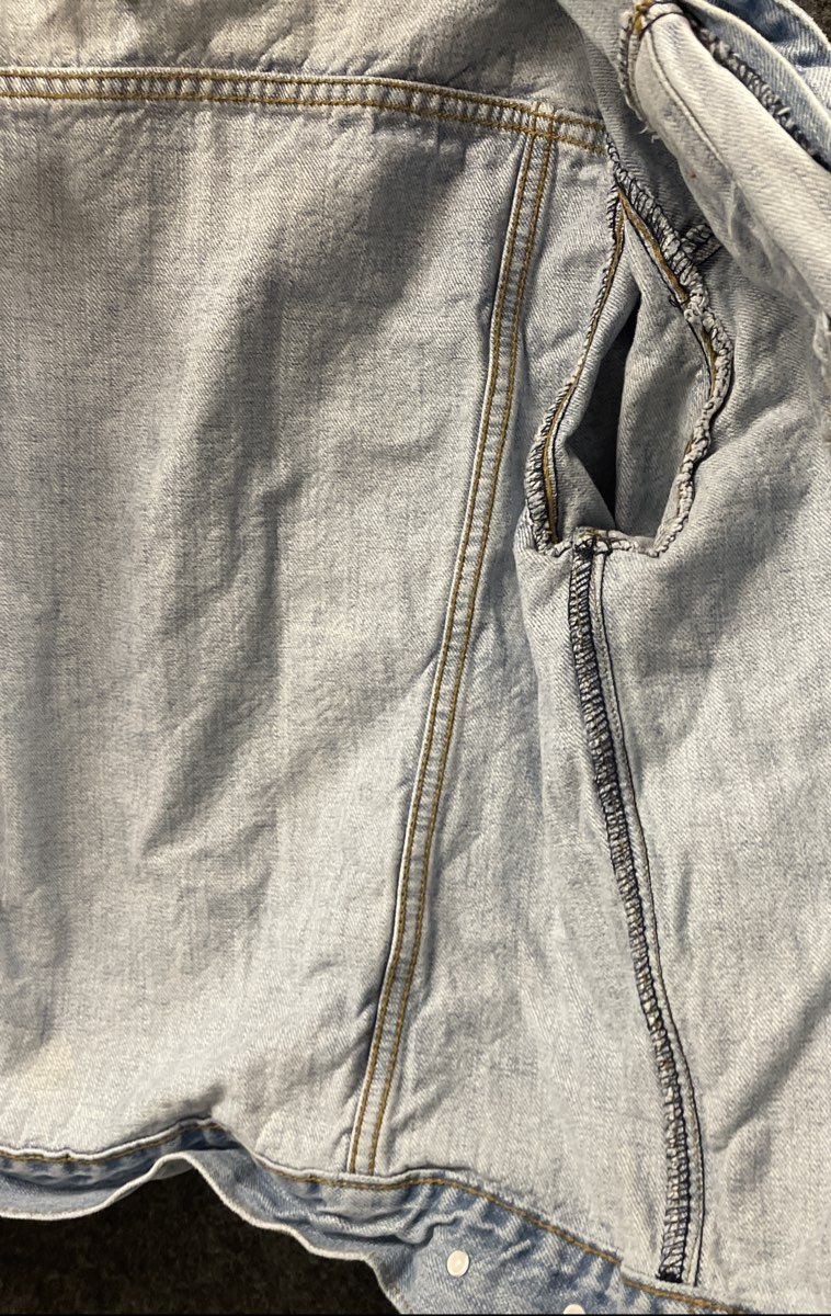 Vintage Y2K Steve & Barry's Men's Jean Jacket Light Wash Blue Trucker XL