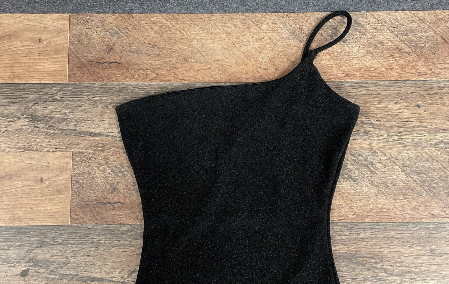 Windsor Women's Black Metallic Shimmer One Shoulder Bodycon Mini Dress D6935 S