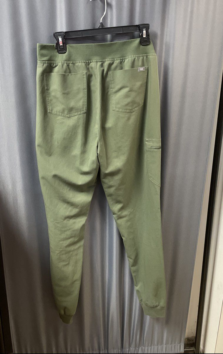Figs Women's Zamora Jogger Scrub Pants Green Drawstring Cargo Sz M Tall