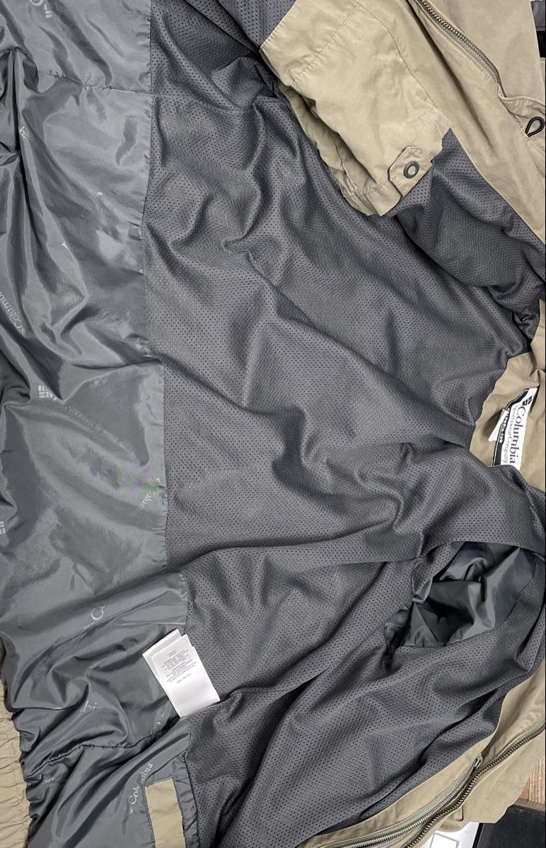 Columbia Men's Full Zip Vented Windbreaker Jacket Olive Khaki Mesh Lined Sz L