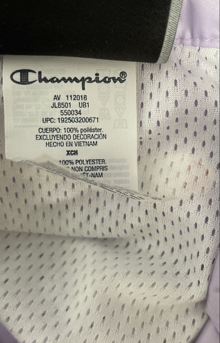 Champion Women's Cropped Coaches Jacket Zipper Tape Windbreaker Purple Sz XS