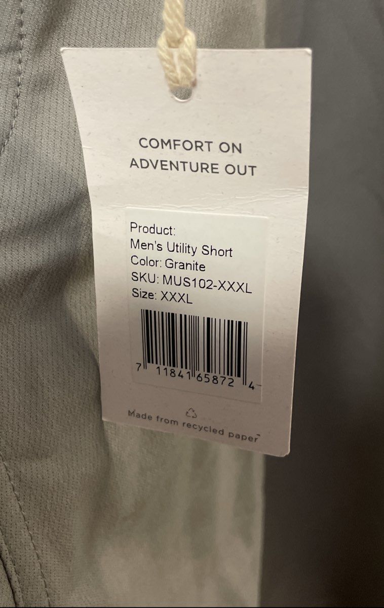 Free Fly Men's Utility Shorts Granite Bamboo Charcoal Blend Stretch 3XL NWT