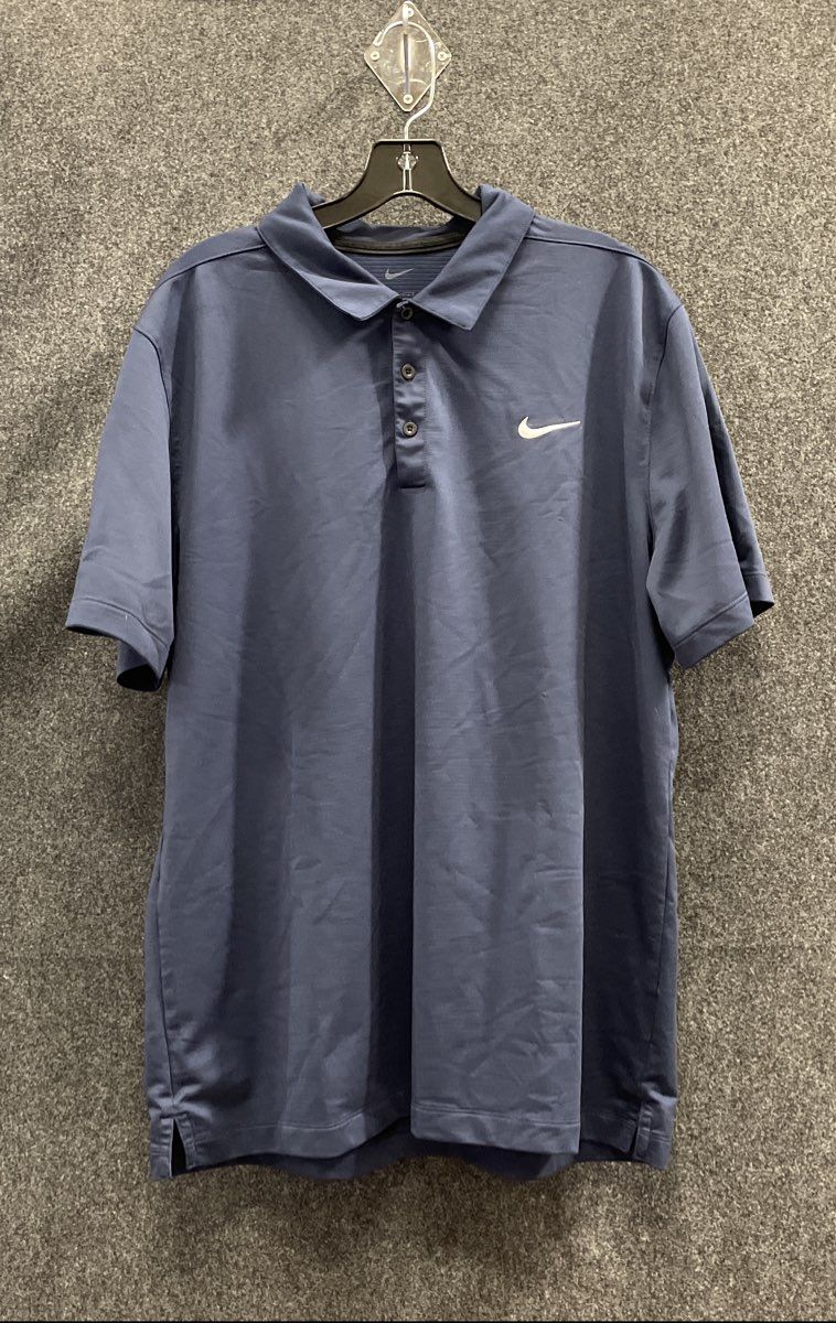 Nike Men's Navy Blue Short Sleeve Dri-FIT Performance Golf Polo Shirt Sz XL