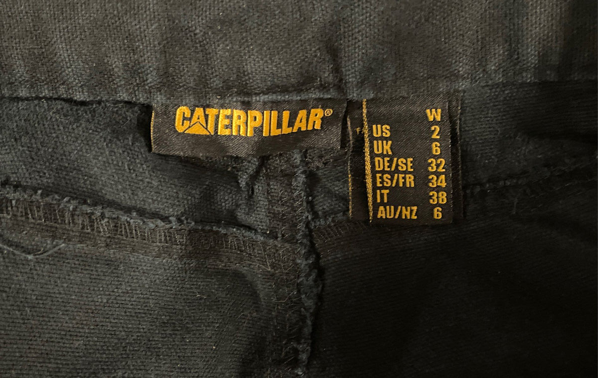 Caterpillar Women's Black Utility Carpenter Canvas Work Pants Sz 2