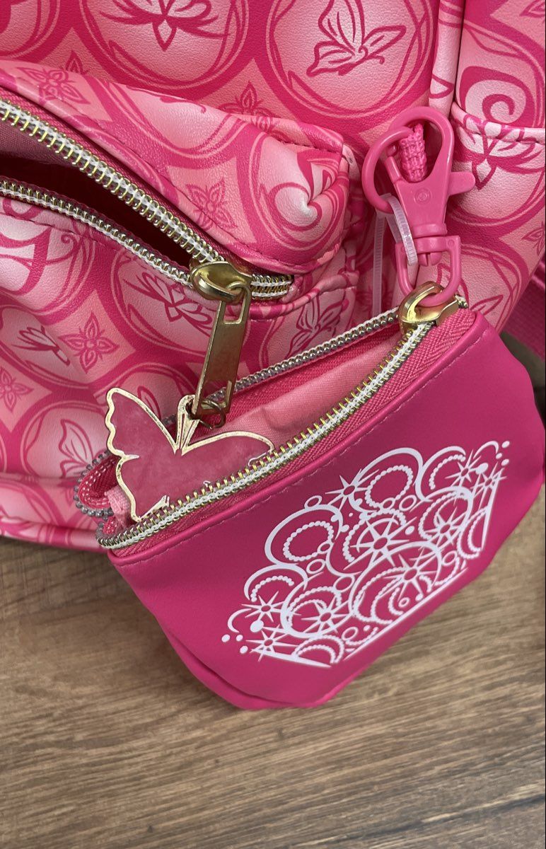 Wicked Glinda Pink Mini Backpack with Detachable Coin Purse Gold Hardware