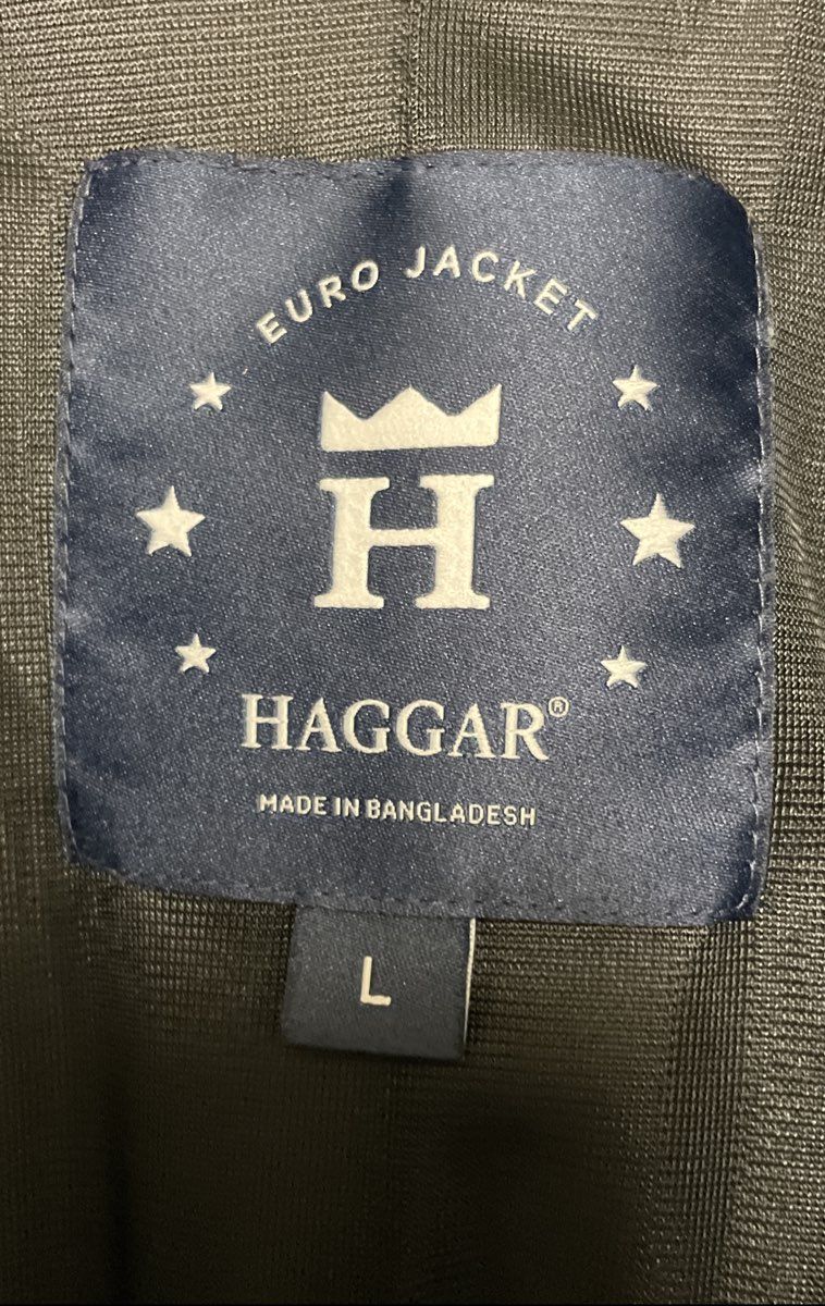 Haggar Men's Euro Jacket Gray Full Zip Lightweight Casual Blazer Sz L NWT